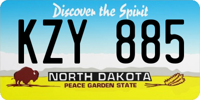 ND license plate KZY885