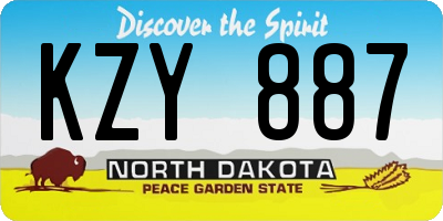 ND license plate KZY887