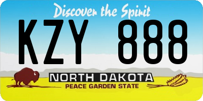 ND license plate KZY888
