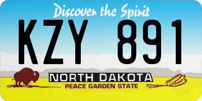 ND license plate KZY891