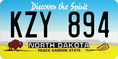 ND license plate KZY894