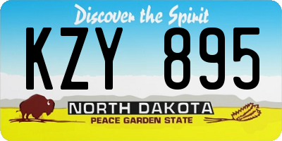 ND license plate KZY895