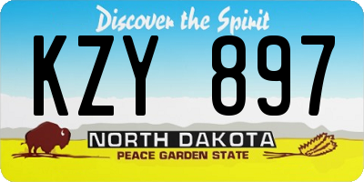 ND license plate KZY897