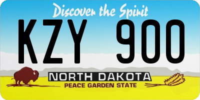 ND license plate KZY900