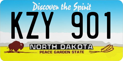 ND license plate KZY901