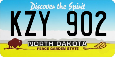 ND license plate KZY902