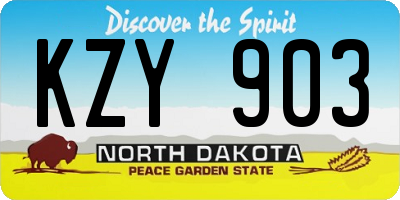 ND license plate KZY903