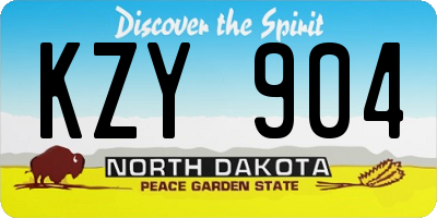 ND license plate KZY904