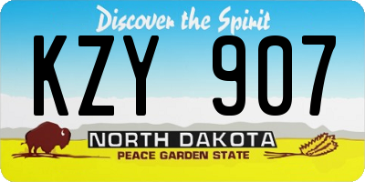 ND license plate KZY907