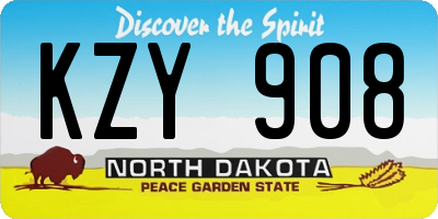 ND license plate KZY908