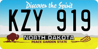 ND license plate KZY919