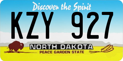 ND license plate KZY927