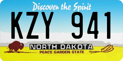 ND license plate KZY941