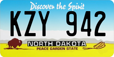 ND license plate KZY942