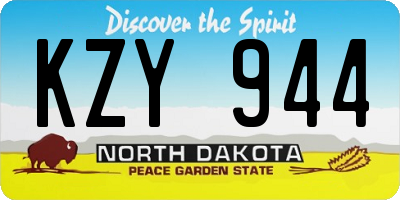 ND license plate KZY944