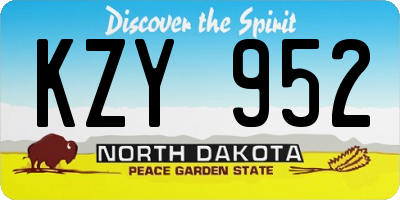 ND license plate KZY952