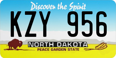 ND license plate KZY956