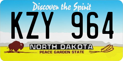 ND license plate KZY964