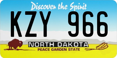 ND license plate KZY966