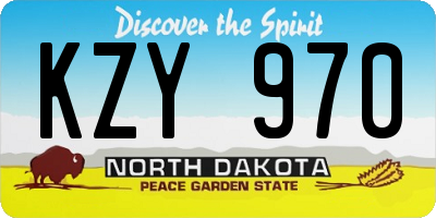 ND license plate KZY970