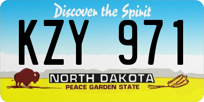 ND license plate KZY971