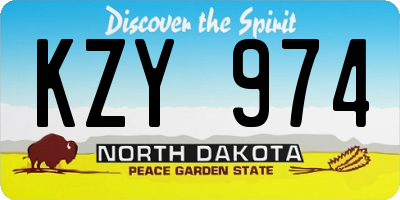 ND license plate KZY974