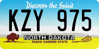 ND license plate KZY975