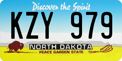 ND license plate KZY979