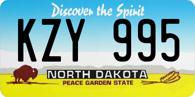 ND license plate KZY995