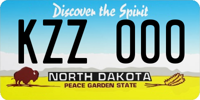 ND license plate KZZ000