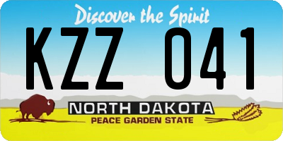 ND license plate KZZ041