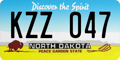 ND license plate KZZ047