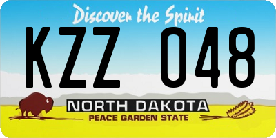 ND license plate KZZ048