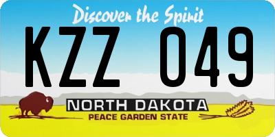 ND license plate KZZ049