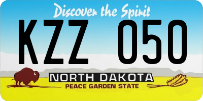 ND license plate KZZ050