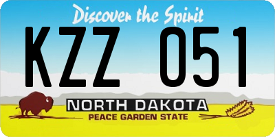 ND license plate KZZ051