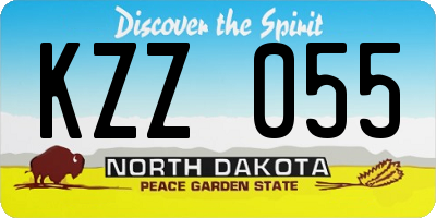 ND license plate KZZ055