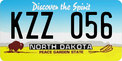 ND license plate KZZ056