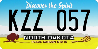 ND license plate KZZ057