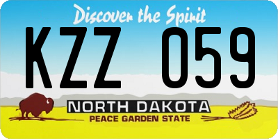 ND license plate KZZ059