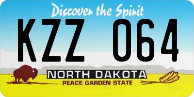 ND license plate KZZ064