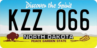 ND license plate KZZ066