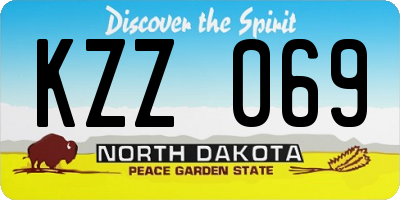 ND license plate KZZ069
