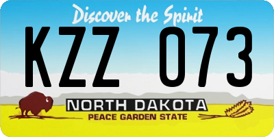 ND license plate KZZ073