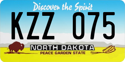 ND license plate KZZ075