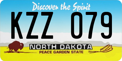 ND license plate KZZ079