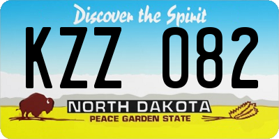 ND license plate KZZ082