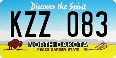 ND license plate KZZ083