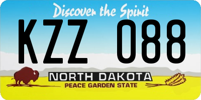 ND license plate KZZ088