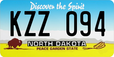 ND license plate KZZ094